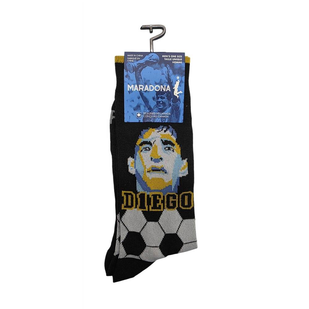 NEW PERRI’S SOCKS men's diego maradona crew socks in black multi